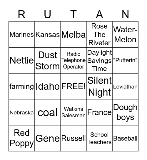 REUNION BINGO Card