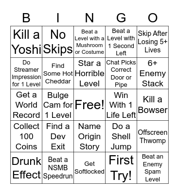 GPB 100 Man Bingo Card