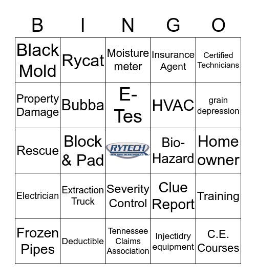 Rytech Bingo  Bingo Card