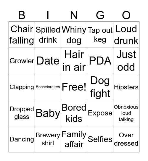 Brewery Bingo Card