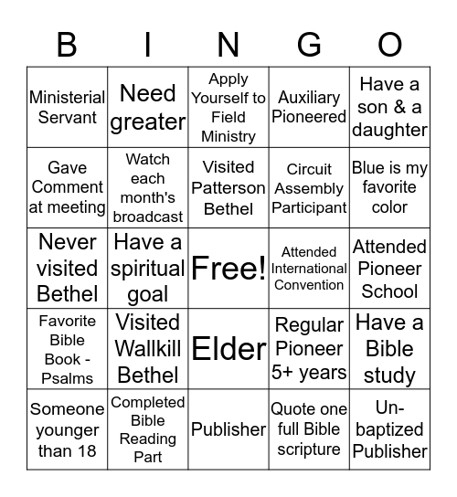 Do You Know Who? Bingo Card