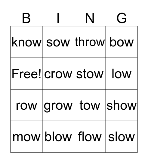 ow Bingo Card
