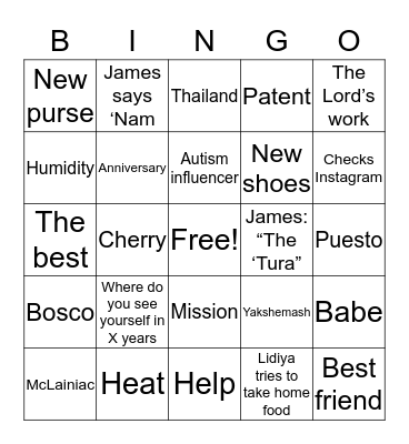 McLainiac Does Mothers Day Bingo Card