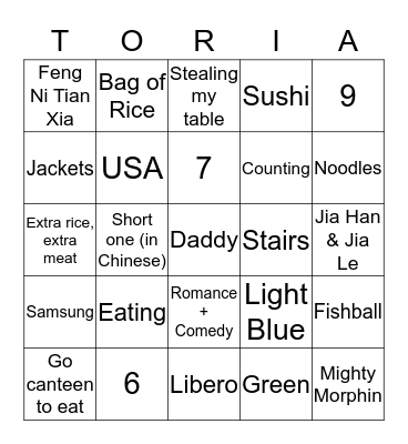 How well do you know~ Bingo Card