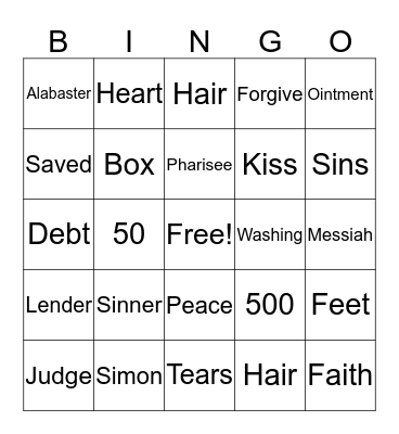 Luke 7 Bingo Card