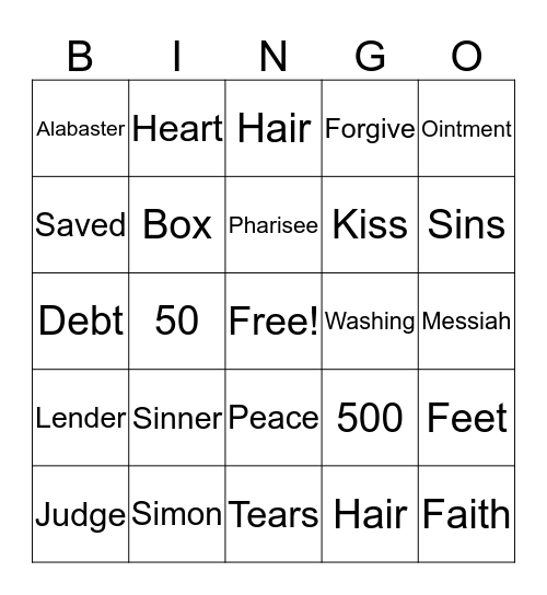 Luke 7 Bingo Card