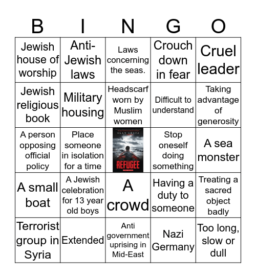 Refugee Bingo Card