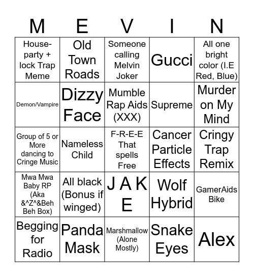 Shitblox Adopt And Raise Bingo Card