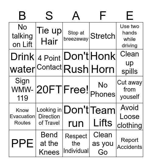 Walmart 7049 Bingo Card