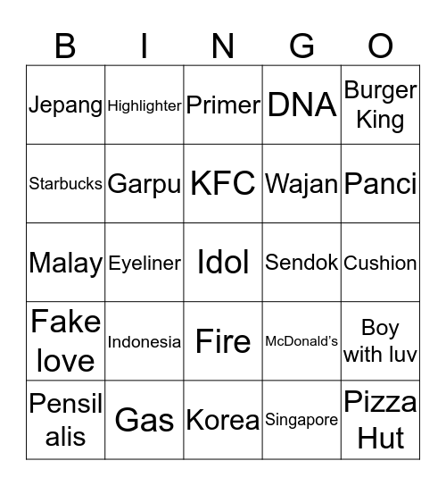 Nay  Bingo Card