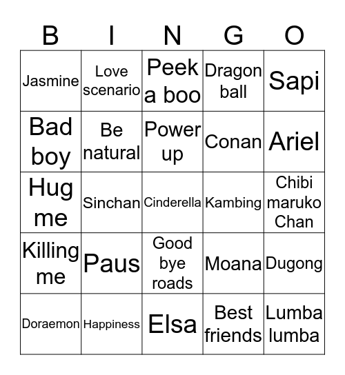 Naynay Bingo Card