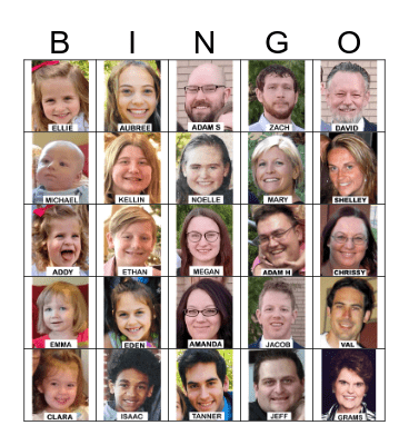 Richardson Family Bingo! Bingo Card