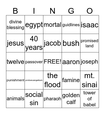 theolgy Bingo Card