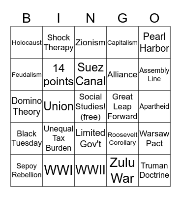 PASS Review  Bingo Card