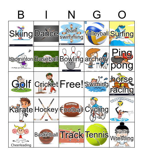 Sports Bingo Card