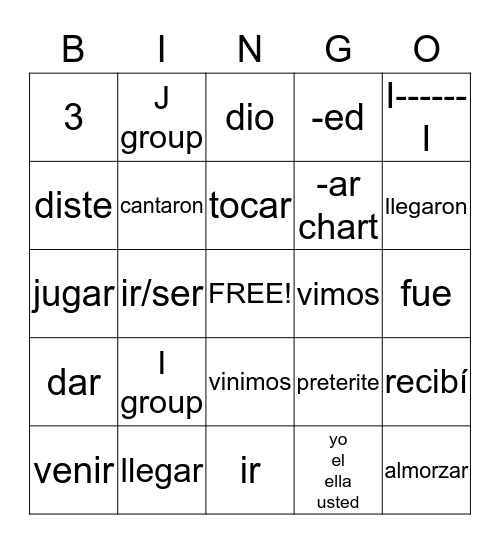 Review Bingo Card
