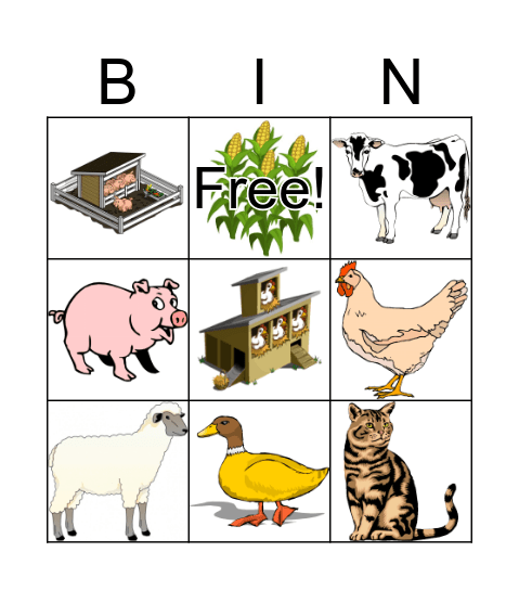 Bingo Animales Bingo Card