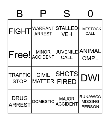 POLICE WEEK BINGO! Bingo Card