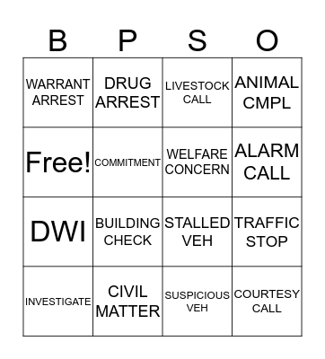 POLICE WEEK BINGO! Bingo Card