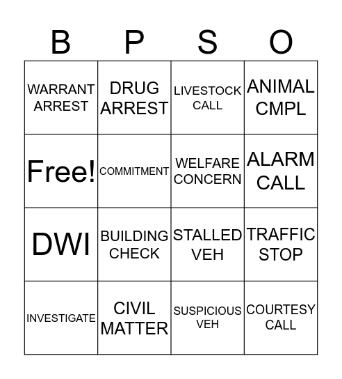 POLICE WEEK BINGO! Bingo Card