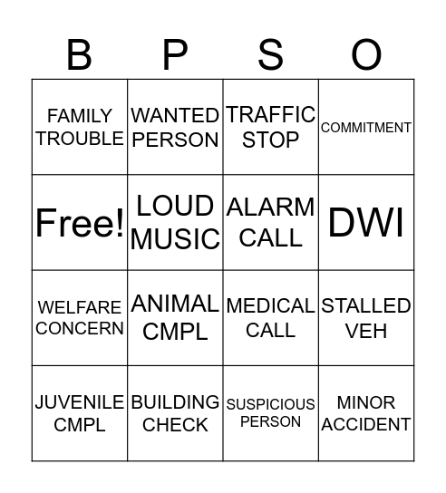 POLICE WEEK BINGO! Bingo Card