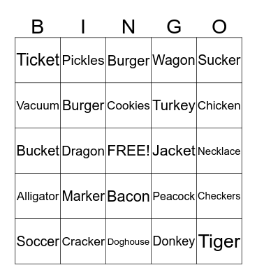 Blake's BINGO (k/g medial) Bingo Card