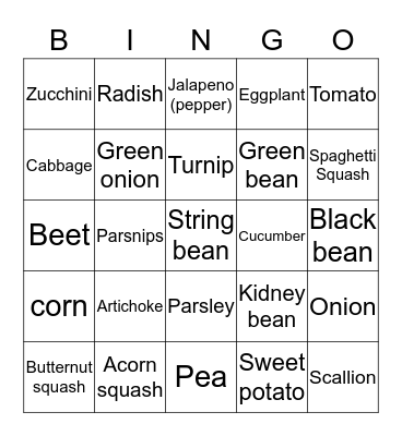 animals Bingo Card