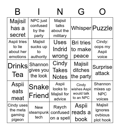 Enjoy the Show - Bingo  Bingo Card
