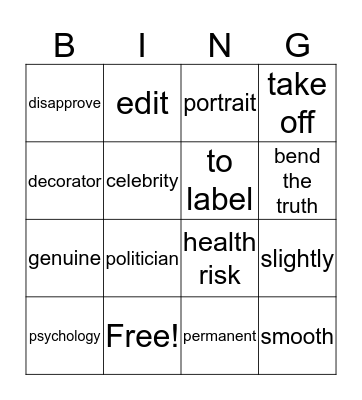 Module 8a Bingo Card