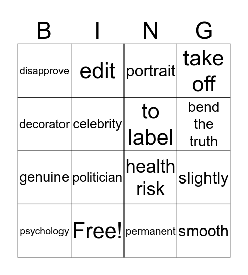 Module 8a Bingo Card