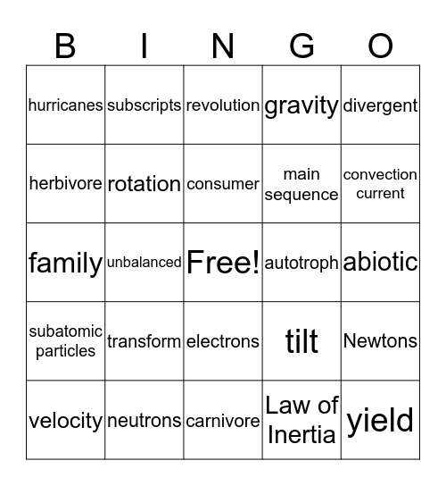 Bingo Card