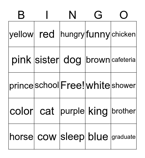 Bingo in ASL Bingo Card