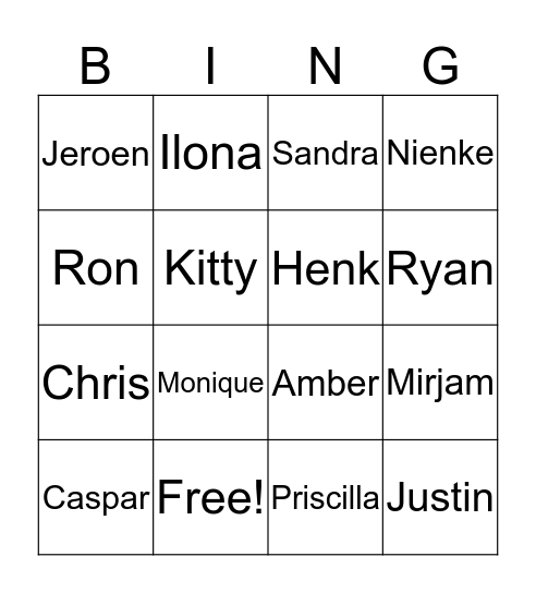 Familie Johann Bingo Card