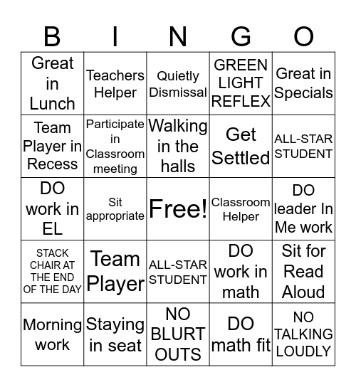 Nick's Good Deeds Board Bingo Card