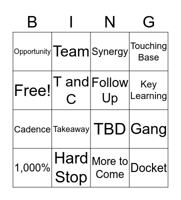 Office BS Bingo Card
