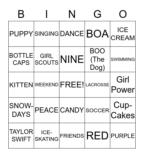 EMILY'S THE MASTER OF FUN!!!! Bingo Card