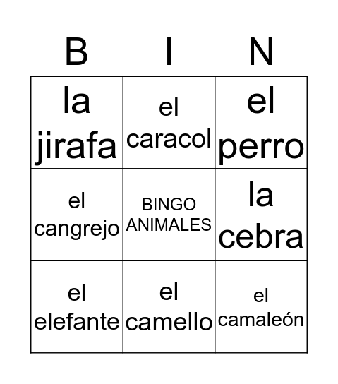 Adivina, adivinanza Bingo Card