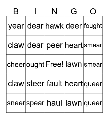 Rylee and Madison Bingo Card
