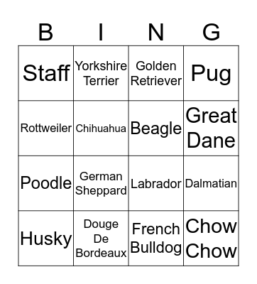 BLUE CROSS BINGO Card