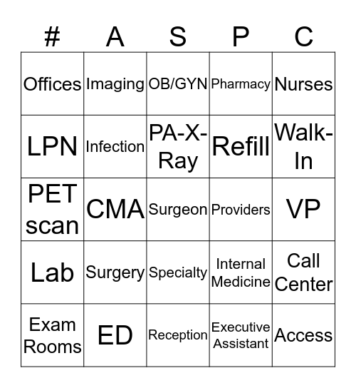 ASPIRUS WEEK BINGO Card