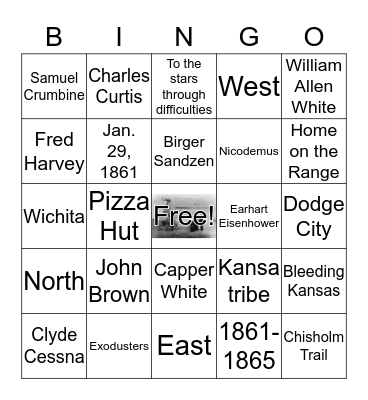 Kansas History Bingo Card
