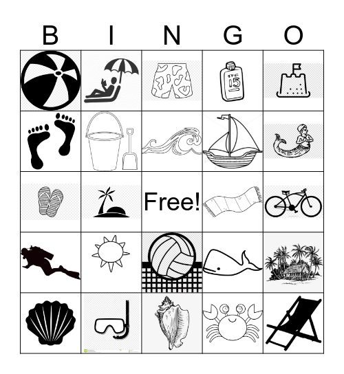 BEACH BINGO Card