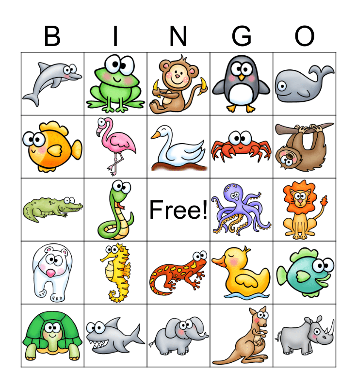 Free Printable Animal Bingo Printable