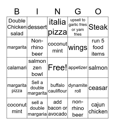 Earls Bingo Card
