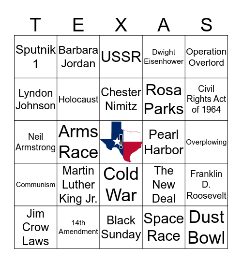 WWII, Great Depression & Civil Rights Bingo Card