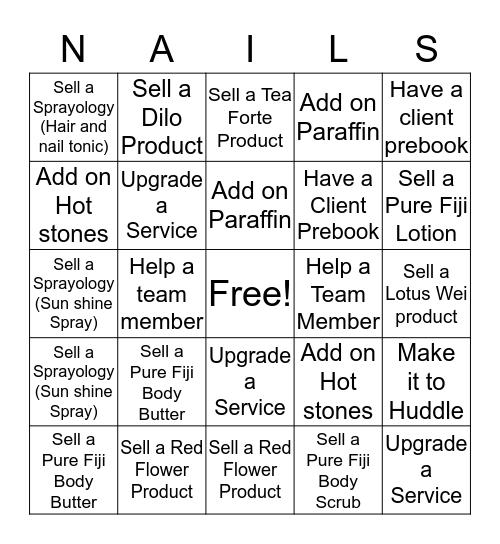 Crazy Nails Bliss Bingo Card