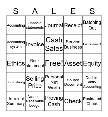 Accounting Bingo Card