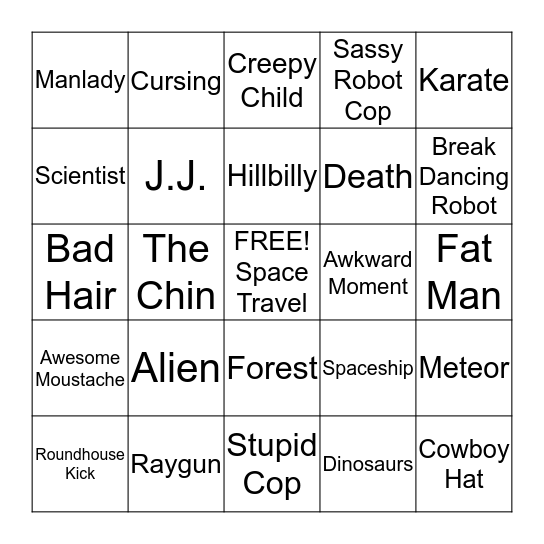 Best of the Worst - SciFi Bingo Card