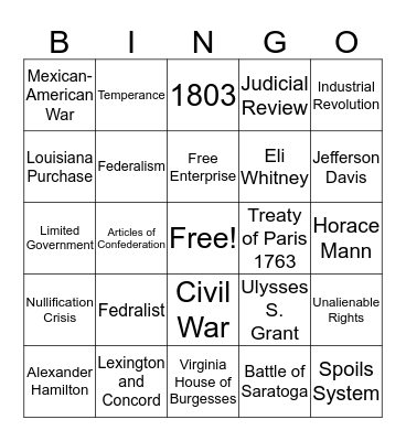STAAR REVIEW BINGO Card