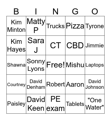 Hal B Bingo Card